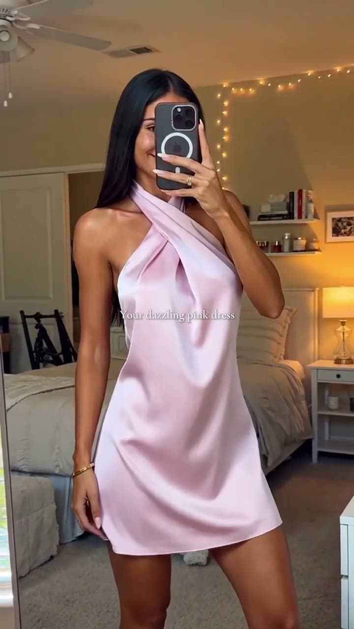 HelloMolly · Pink Halter Mini Dress